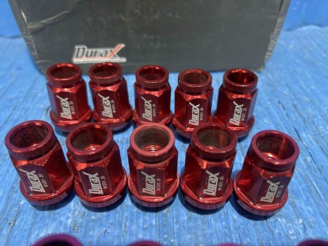Durax(デュラックス) 軽量 アルミホイールナット レーシングナット M12xP1.25  20個セット [レッド/赤]