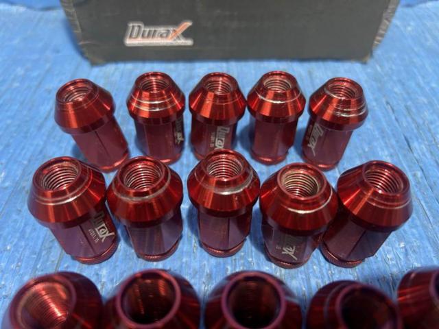 Durax(デュラックス) 軽量 アルミホイールナット レーシングナット M12xP1.25  20個セット [レッド/赤]