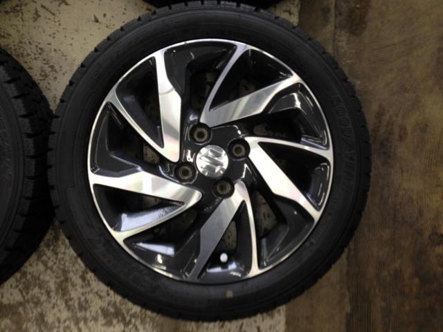 ☆未使用タイヤ付き☆スズキ スペーシア/MK42S 純正ホイール + GOODYEAR ICE NAVI 7 165/55R15 75Q