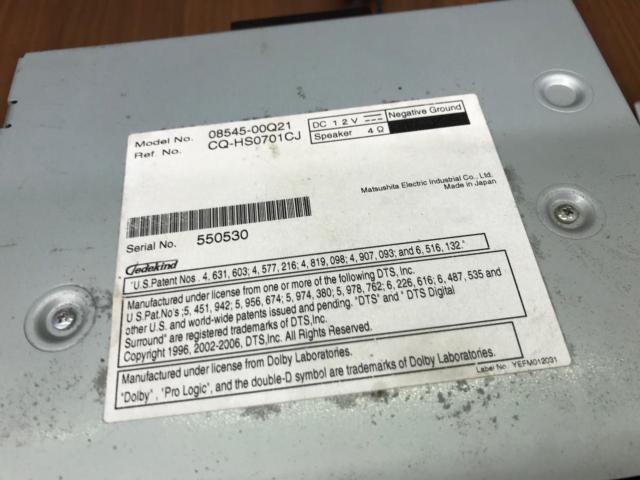 Toyota genuine
NHZN-W57
■
2007 model
Supports full segment / CD / DVD / SD / front AUX / CD recording