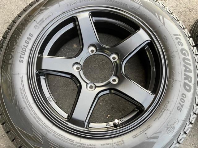 【その他】 メーカー不明5本スポーク(ブラック)+【YOKOHAMA】iceGARD G075 175/80R16