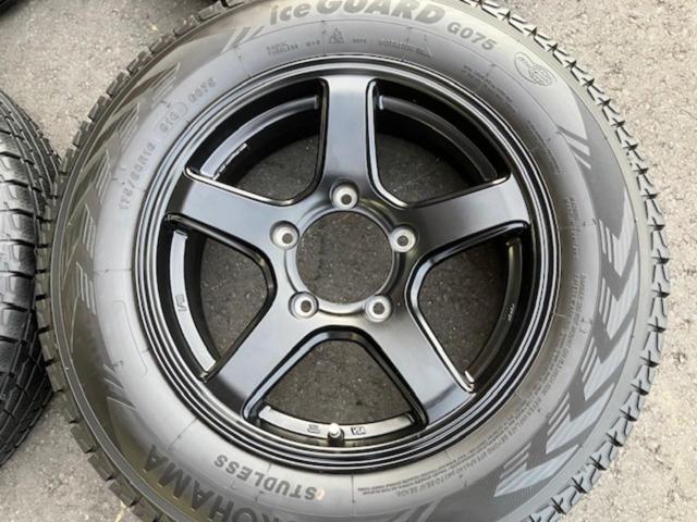 【その他】 メーカー不明5本スポーク(ブラック)+【YOKOHAMA】iceGARD G075 175/80R16