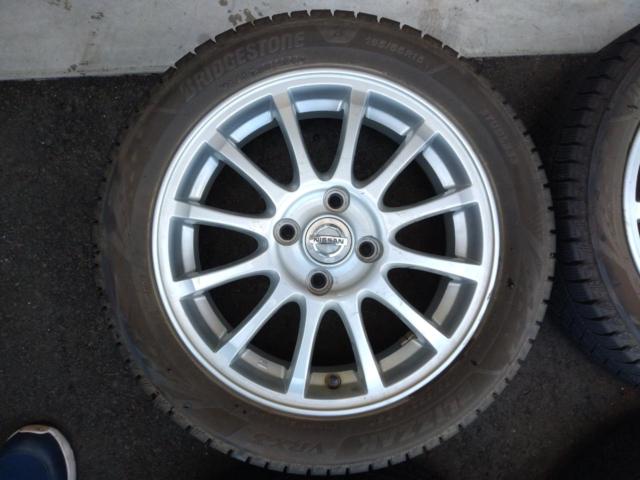 【日産純正】純正 スポーク+【BRIDGESTONE】BLIZZAK VRX3 165/55R15