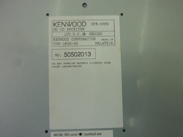 【KENWOOD】KENWOOD DPX-05MD CD/MDチューナー