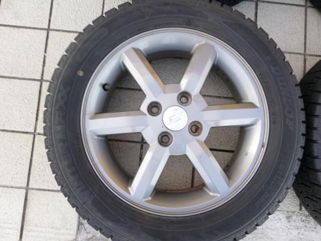 【スズキ純正】 Kei ワークス 純正ホイール + 【DUNLOP】WM02 165/65R15 2021年製造