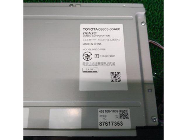 【トヨタ純正】NSCD-W66 2016年モデル DVD非対応モデル ワンセグ/CD/SD/Bluetoothオーディオ+ハンズフリー通話(マイク内蔵)