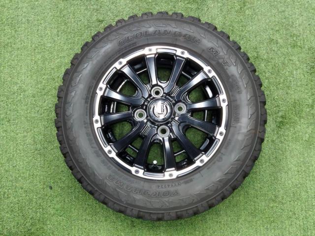 【N-VANなど☆人気のマット系アルミセット!】 MUD BAHN XR-600S + YOKOHAMA GEOLANDAR M/T G003 145/80R12 2024年モデル