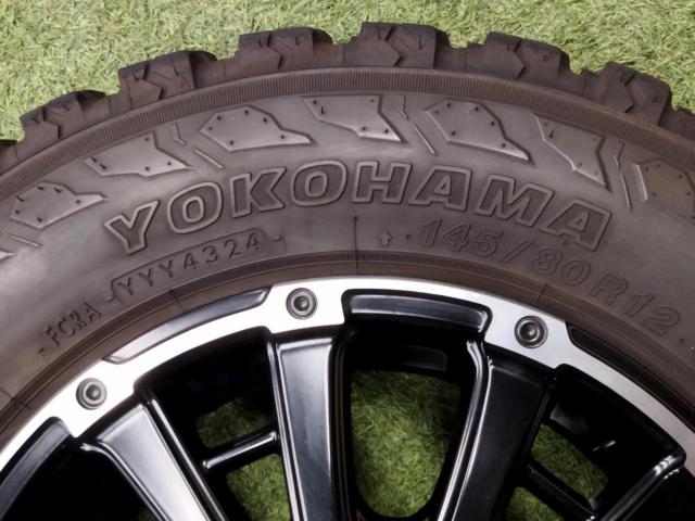 【N-VANなど☆人気のマット系アルミセット!】 MUD BAHN XR-600S + YOKOHAMA GEOLANDAR M/T G003 145/80R12 2024年モデル