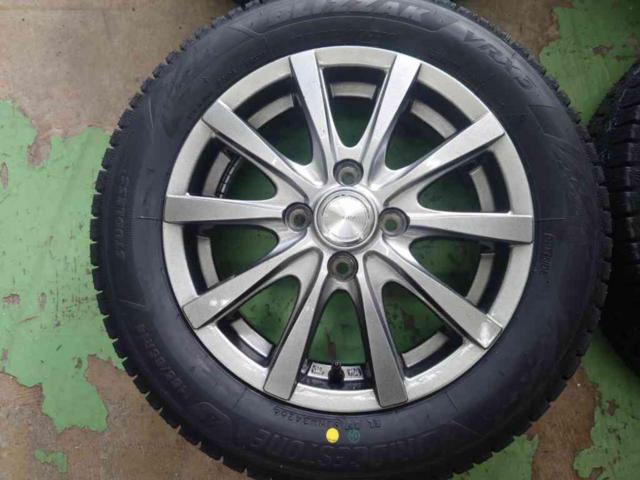 【2026年製造!】YOKOHAMA STANDARD WHEEL GRASS  + BRIDGESTONE BLIZZAK VRX3 155/65R14 100-4H 4本セット