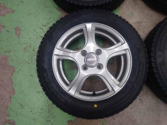 【2026年製造!】メーカー不明 ANNIVERSARY  + BRIDGESTONE(ブリヂストン) BLIZZAK VRX3 155/65R14 100-4H 4本セット