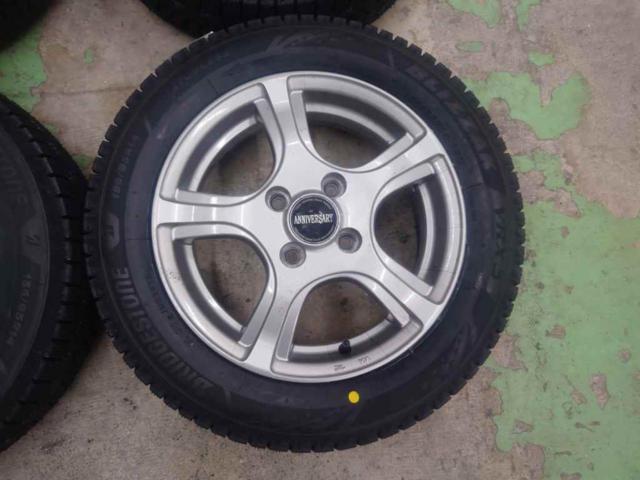 【2026年製造!】メーカー不明 ANNIVERSARY  + BRIDGESTONE(ブリヂストン) BLIZZAK VRX3 155/65R14 100-4H 4本セット