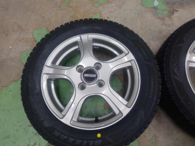 【2026年製造!】メーカー不明 ANNIVERSARY  + BRIDGESTONE(ブリヂストン) BLIZZAK VRX3 155/65R14 100-4H 4本セット