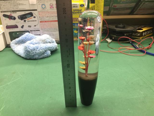 クリスタル シフトノブ  水中花