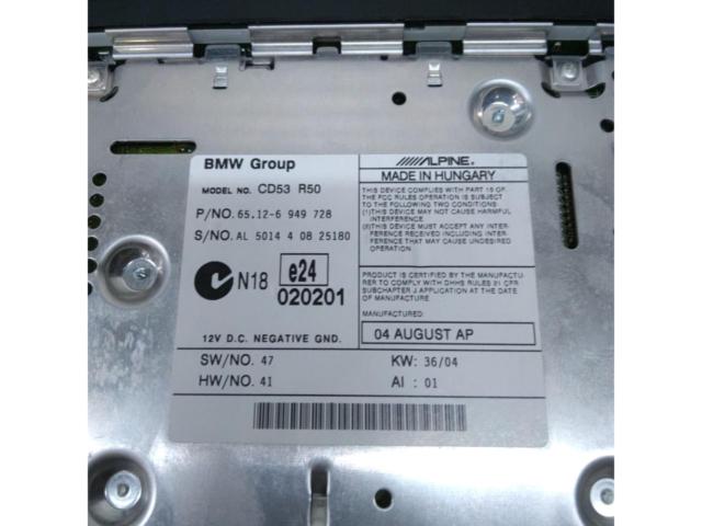 BMW genuine MINI genuine
ALPINE CD tuner (CD53
R50)