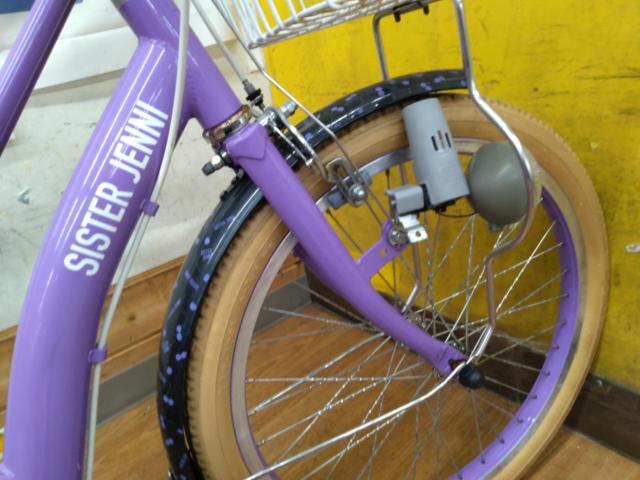 ※サークル錠若干動き悪い、ペダル供回り有り ダイワサイクル SISTER JENNI 20インチ シングルギア キッズサイクル パープル