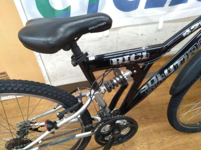 ※走行可能ですが修理推奨 あさひ SOLUTION 26インチ 3×6s スチールMTB ブラック 適正身長:150cm～