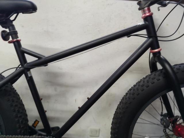 メーカー不明 年式不明 26×4.0 1×7s スチールファットバイク ブラック サイズ:50 参考サイズ:165-180cm