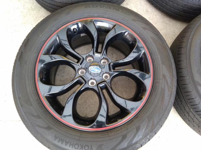 スバル純正 VMレヴォーグ純正OPホイール/レッドライン   + YOKOHAMA(ヨコハマ) ADVAN V03