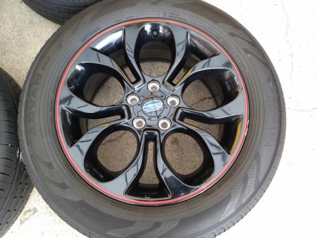 スバル純正 VMレヴォーグ純正OPホイール/レッドライン   + YOKOHAMA(ヨコハマ) ADVAN V03