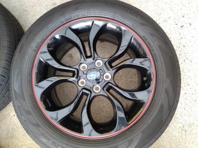スバル純正 VMレヴォーグ純正OPホイール/レッドライン   + YOKOHAMA(ヨコハマ) ADVAN V03