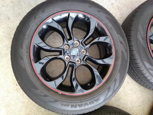 スバル純正 VMレヴォーグ純正OPホイール/レッドライン   + YOKOHAMA(ヨコハマ) ADVAN V03
