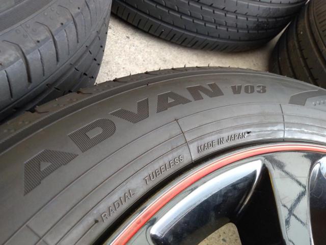 スバル純正 VMレヴォーグ純正OPホイール/レッドライン   + YOKOHAMA(ヨコハマ) ADVAN V03