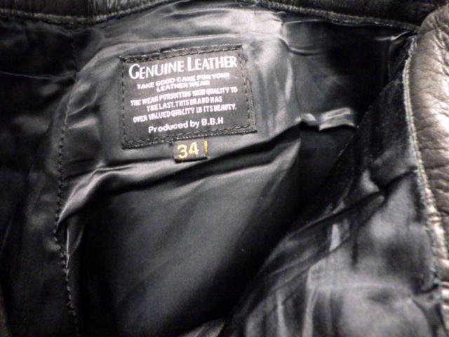 【GENUINE LEATHER】 レザーパンツ サイズ34