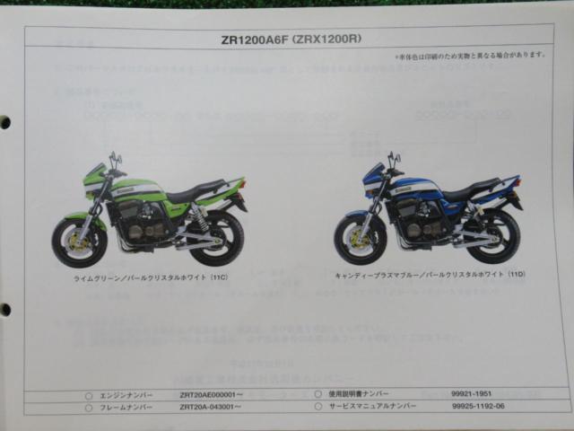 Genuine parts list
ZRX1200R
Kawasaki (Kawasaki)