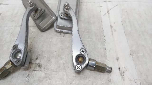 【左右セット】メーカー不明 ショートスクエアミラー