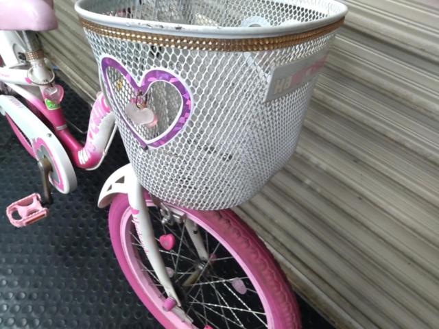 【わけあり現状販売】玉越工業 HardCandy 18×1.75インチシングルギアキッズサイクル ホワイト×ピンク