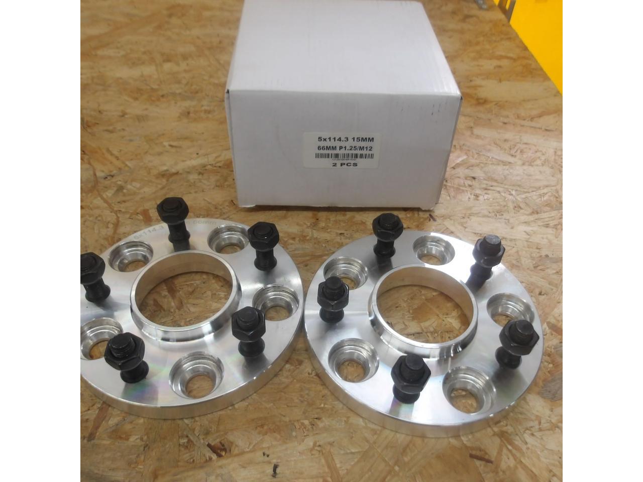 メーカー不明 ワイドトレッドスペーサー 15mm M12xP1.25 PCD114.3-5H ハブ径66mm
