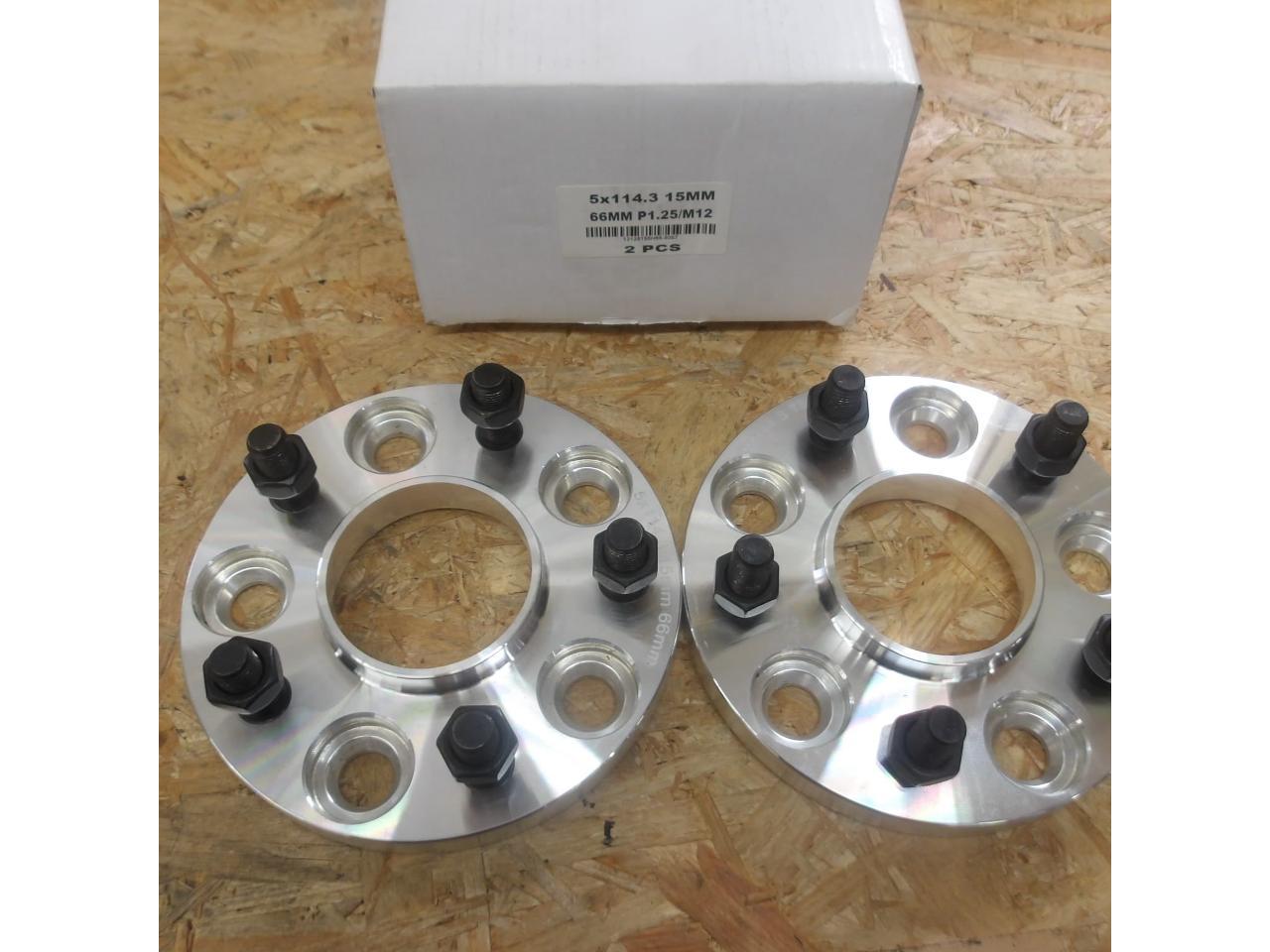 メーカー不明 ワイドトレッドスペーサー 15mm M12xP1.25 PCD114.3-5H ハブ径66mm