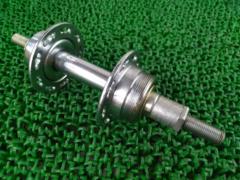 ※軸ガタ有り メーカー不明 ボスフリー用リアハブ 36H 軸長約170mm シルバー