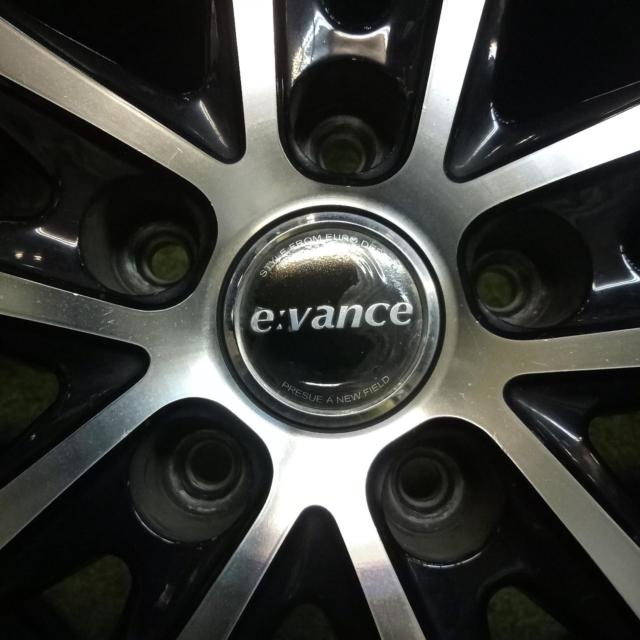 【HOT STUFF(ホットスタッフ)】E:VANCE(エヴァンス)ツイン5本スポークアルミ+【AUTOBACS】OVERTAKE RVⅡ 2022年製造