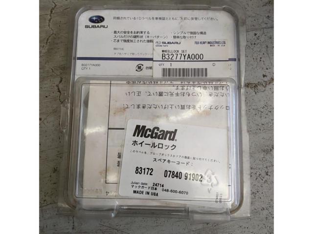 SUBARU / Subaru
Genuine optional wheel lock nuts (McGard brand)
M 12 x P 1 .25
