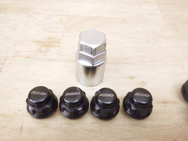 RAYS ショートホイールナット･ロックナットセット ブラック  P1.5 16個 HEX:19mm